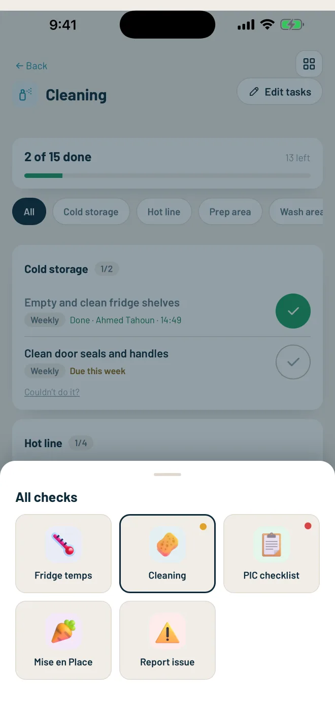 Jump between checks from any screen